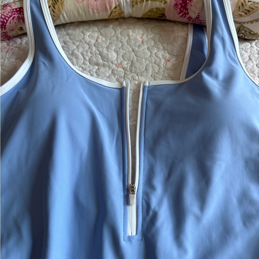 Old Navy NWT One Piece Bathing Suit with Zip, scoop back, L . Sporty and Sexy! - Picture 3 of 13